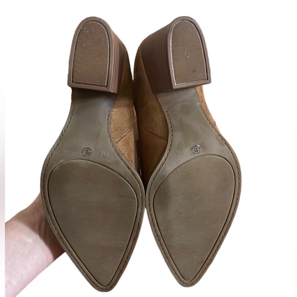A.N.A. A New Approach - Tan Faux Suede Block Heel Booties - Size 7 - Picture 5 of 10
